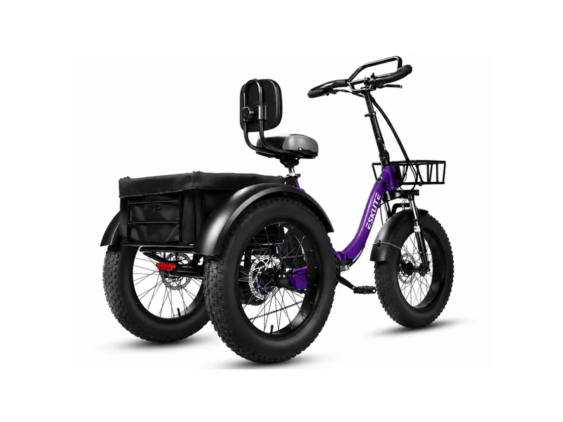 Tricycle électrique 20 pouces eskute t302pro, 48 v 250 w 20,8 ah, confort ergonomique, violet - Conforama D