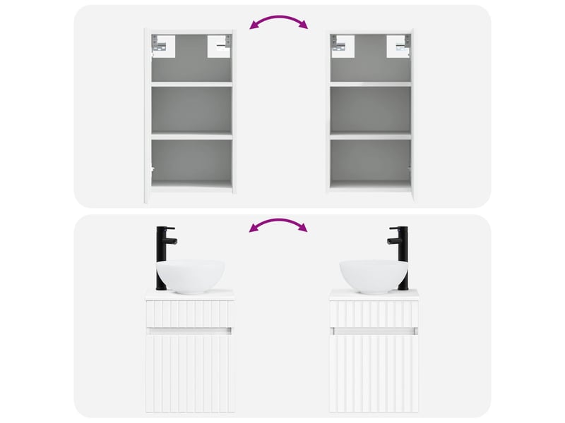  Ensemble de mobilier de salle de bain 3 pc blanc cf64246  - Conforama E