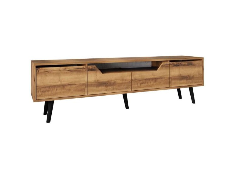  Meuble tv en aggloméré 180 x 29.8 x 48 cm roma noyer  - Conforama A