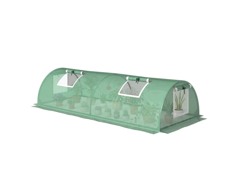  Serre tunnel en aluminium, résistante aux intempéries et aux uv, 200 cm x 80 cm x 45 cm, verte  - Conforama B