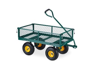 Chariot de transport extérieurs pliable capable de charge élevée 100 x 50 x 80 cm en acier vert 13_0012734