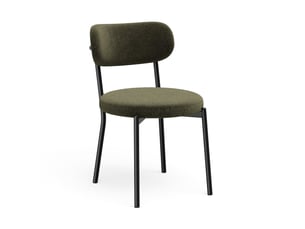 Lot de 2 chaises en tissu tramé toucher doux vert vintage bailey