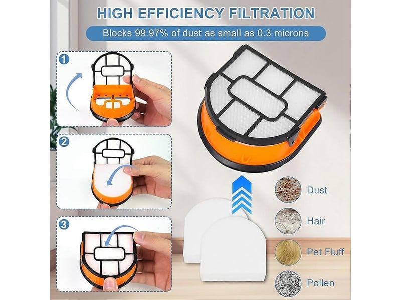  Aw261 replacement roller filter kit for hydrovac messmaster wet dry vacuums, 3 brush rollers, filters &amp; tool  - Conforama C