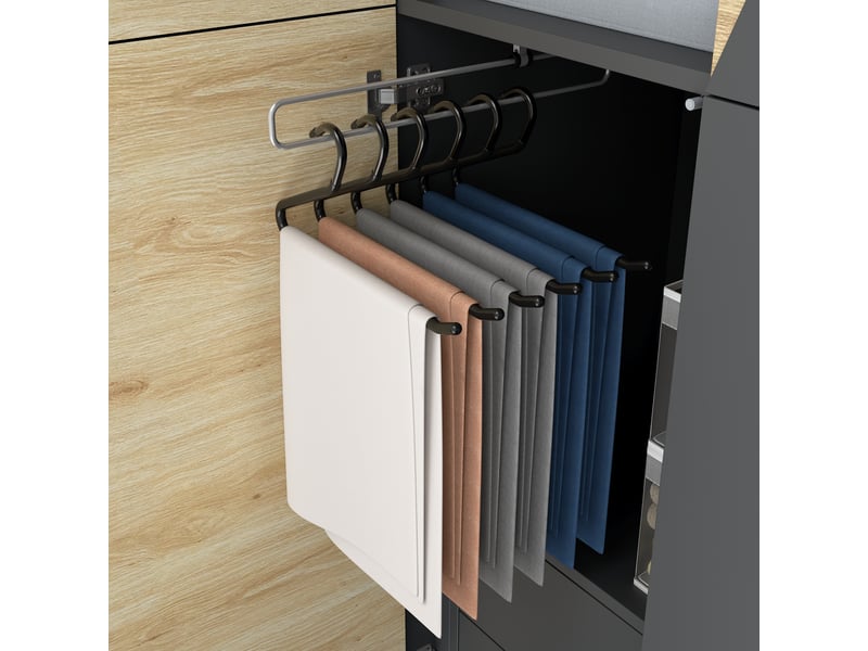  Armoire penderie 90x50x200 cm avec 2 tiroirs - portes battantes et porte-pantalons  - Conforama R