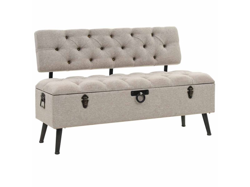  Banc chambre, banc de rangement avec dossier 110 cm crème tissu shl28730  - Conforama B