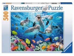Puzzle 500 pièces dauphins sur le récif de corail