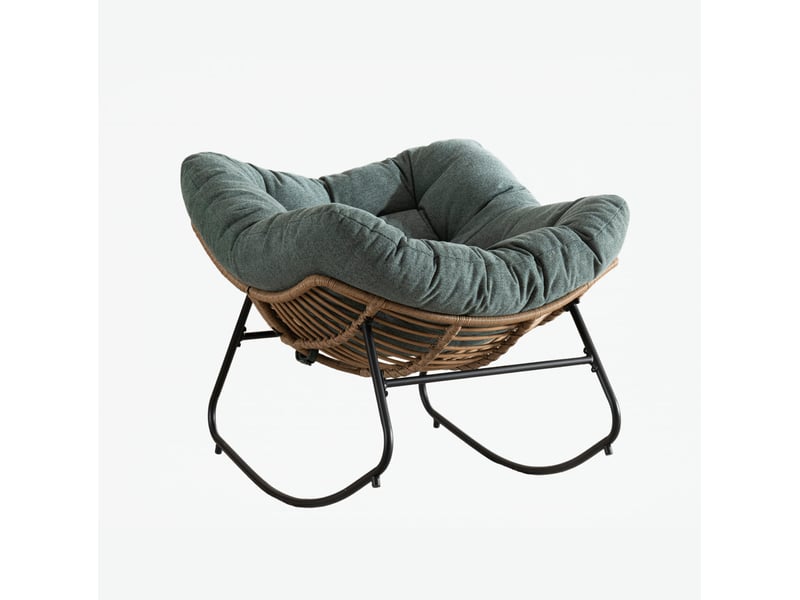  Chaise à bascule 95x107x83 cm structure métallique vert  - Conforama A