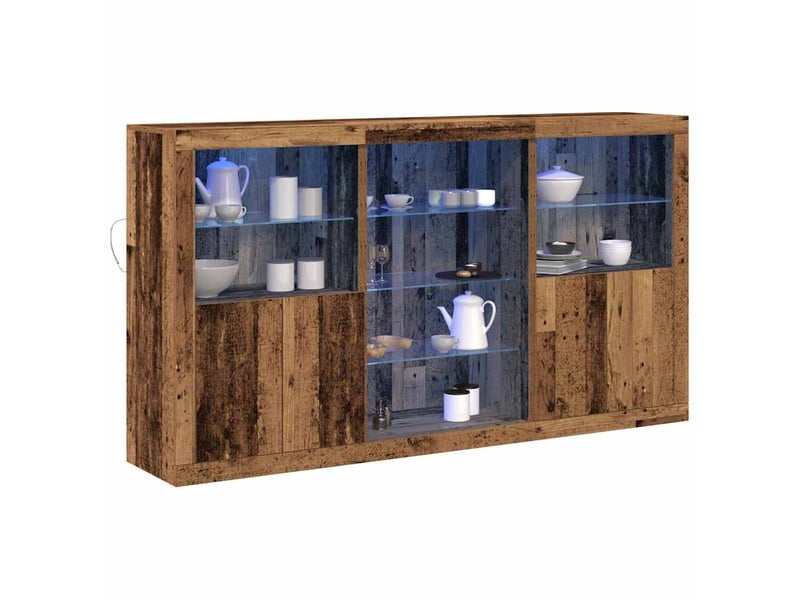  Buffet - bahut - meuble de rangement led bois ancien 181,5 x 37 x 100 cm bois d'ingénierie  - Conforama C