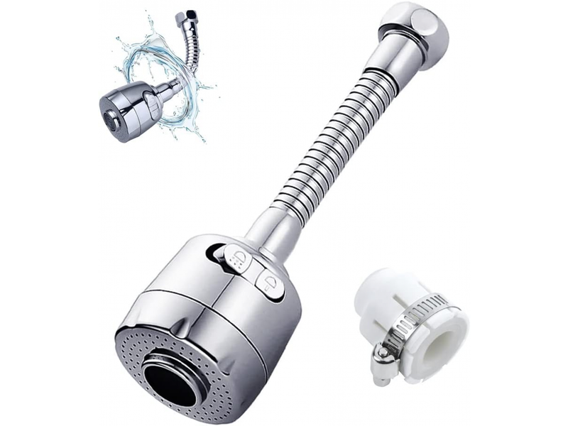 Aérateur de robinet, tête de bec de robinet rotative à 360°, 2 modes, convient pour la cuisine et la salle de bain, 2 pièces (étendu) - Conforama B