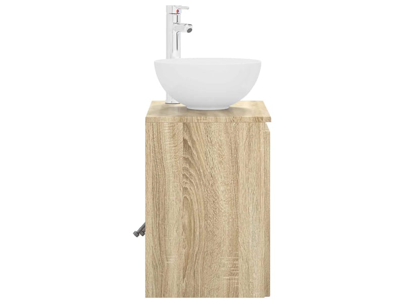 Vanité de lavabo mural, meuble de rangement chêne sonoma 49.5x35x63 cm - Conforama D