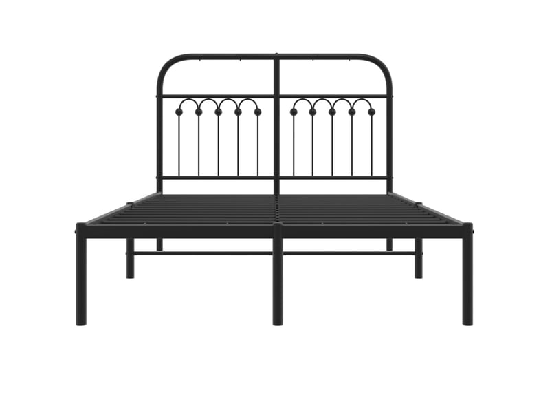  Lit double- lit adulte -  cadre de lit métal sans matelas avec tête de lit noir 120x190cm  - Conforama C