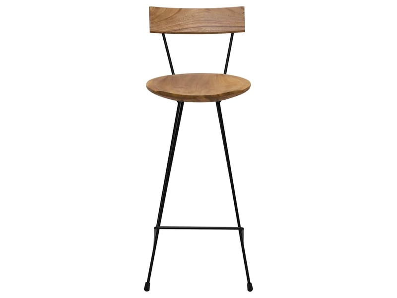  Lot de 2 tabouret de bar, chaise de bar bois de teck massif shl98468  - Conforama C