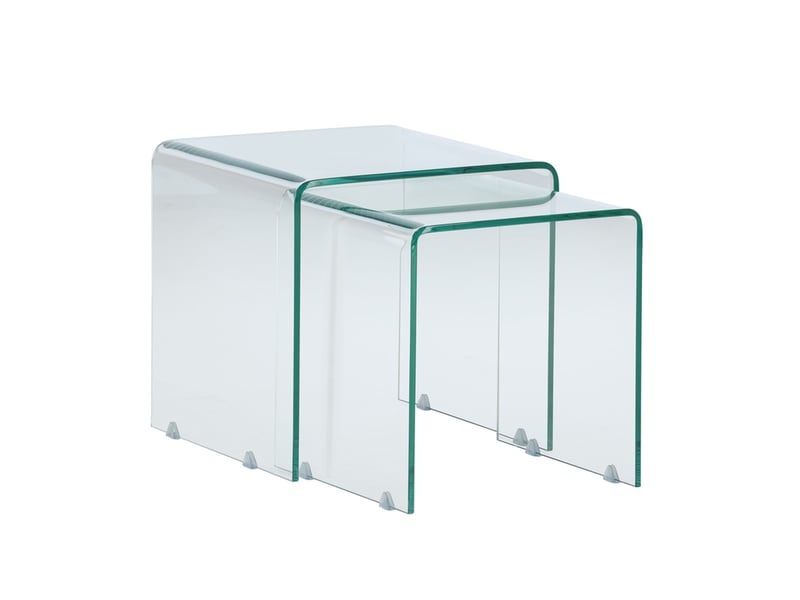  Lot de 2 tables d'appoint en verre telemark 42cm transparent  - Conforama A