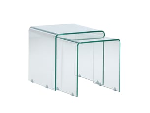Lot de 2 tables d'appoint en verre telemark 42cm transparent
