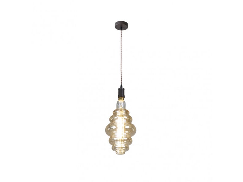  Fabrilamp loreto, suspension, moderne, 1 x e27, marronambre, 58-118 x 20 x 20 cm 167491002 - Conforama C