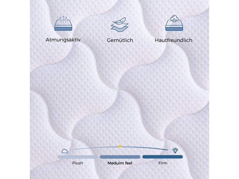  Matelas à ressorts ensachés 90 x 200 x 10 cm h3 - 7 zones, pour canapé-lit et lit pliant, certifié oeko-tex  - Conforama W