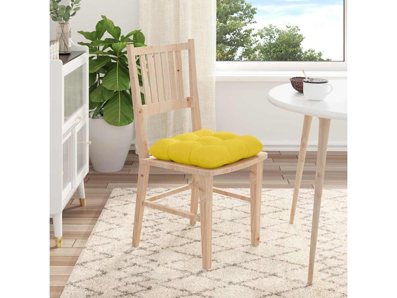  Lot de 4 coussins de siège, coussins décoratifs tissu jaune clair 45 x 45 x 12 cm cf60018  - Conforama D
