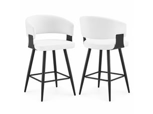 tabouret de bar <strong>STILVORA</strong> - blanc hauteur d'assise 64 cm vendu Par paire