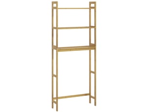 Meuble de rangement wc 68x20x165 cm 3 niveaux avec dispositif anti-basculement bambou naturel