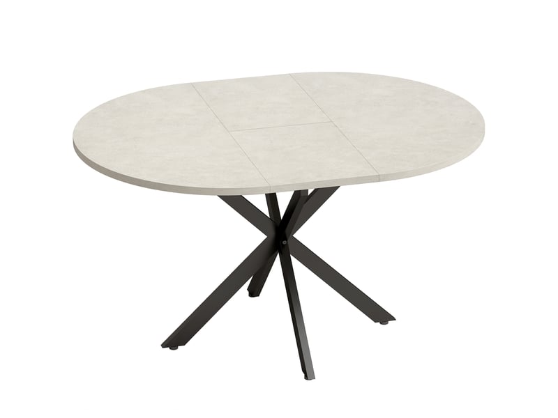 Table à manger extensible ovale pour 4 à 6 personnes, table de cuisine avec rallonge 100-135 cm, effet pierre grise - Conforama B