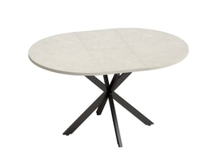 Table à manger extensible ovale pour 4 à 6 personnes, table de cuisine avec rallonge 100-135 cm, effet pierre grise