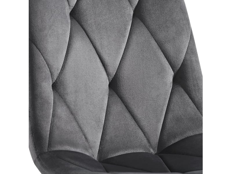  Lot de 4 chaises de salle à manger 45x40x86 cm velours métal gris foncé  - Conforama D