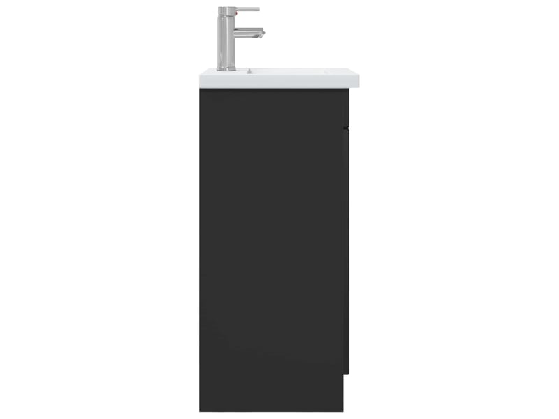  Meuble salle de bain avec évier, meuble de rangement noir 42x40x84.5 cm shl8556  - Conforama E