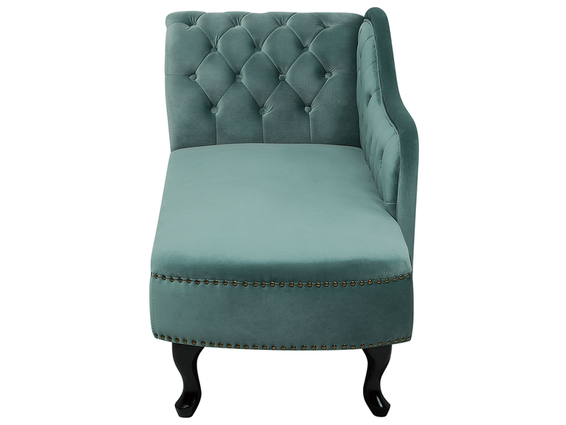  Chaise longue côté gauche nimes velours vert menthe  - Conforama E