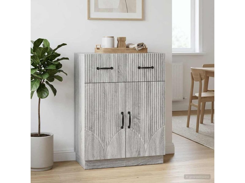  Buffet - bahut - meuble de rangement sonoma gris 66 x 34,5 x 87 cm bois d'ingénierie  - Conforama D