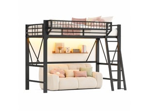 Lit mezzanine 90x200 cm <strong>OKMYHOME</strong> <strong></strong> coloris noir