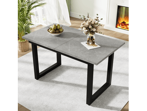 Table à manger extensible 140180x80x75 cm, mdf gris noir industriel