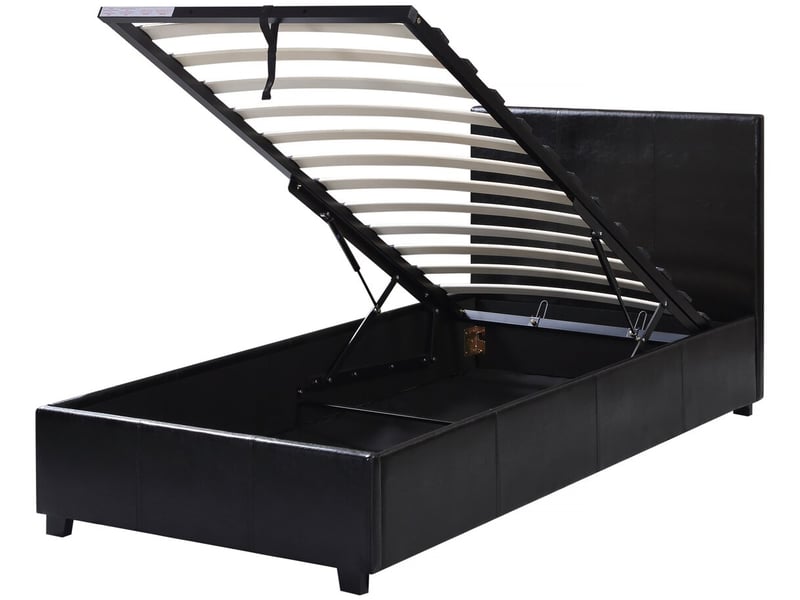 Lit avec coffre carla - 90 x 190 cm - noir  - Conforama D