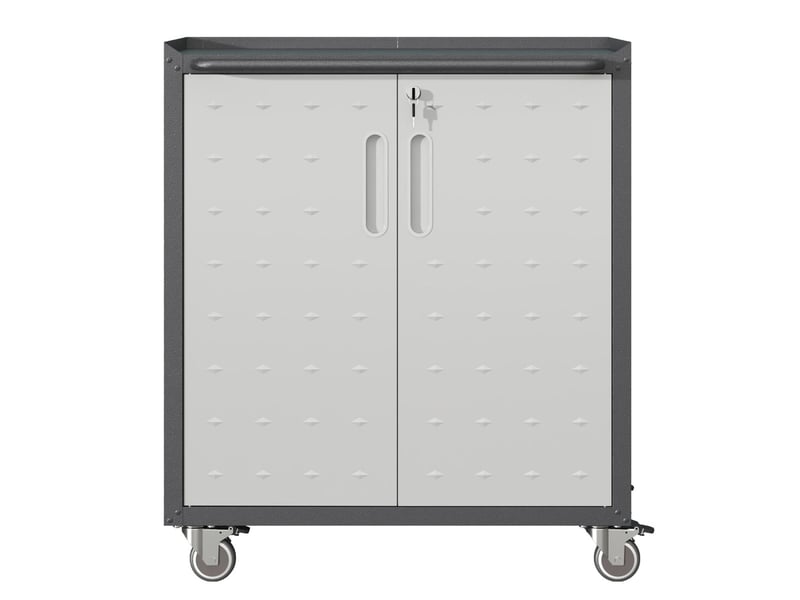  Armoire d'atelier à roulettes en métal noir et gris 75.01 x 42 x 88.01 cm T3237P359355 - Conforama A