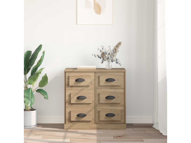  Buffet - bahut - meuble de rangement chêne artisanal 70 x 35,5 x 67,5 cm bois d'ingénierie  - Conforama D