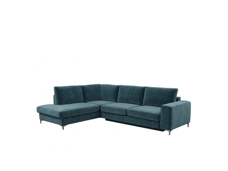  Canapé angle gauche fiesole en velours bleu pétrole - 4 places 3CA52.PI.4AC.G.24 - Conforama D