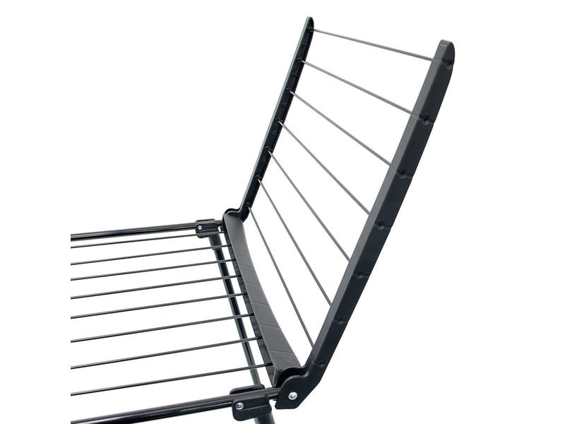  Séchoir à linge sur pied pliable intérieur extérieur 104 x 169 x 54,5 cm pratique et peu encombrant en acier noir 13_0003175  - Conforama E