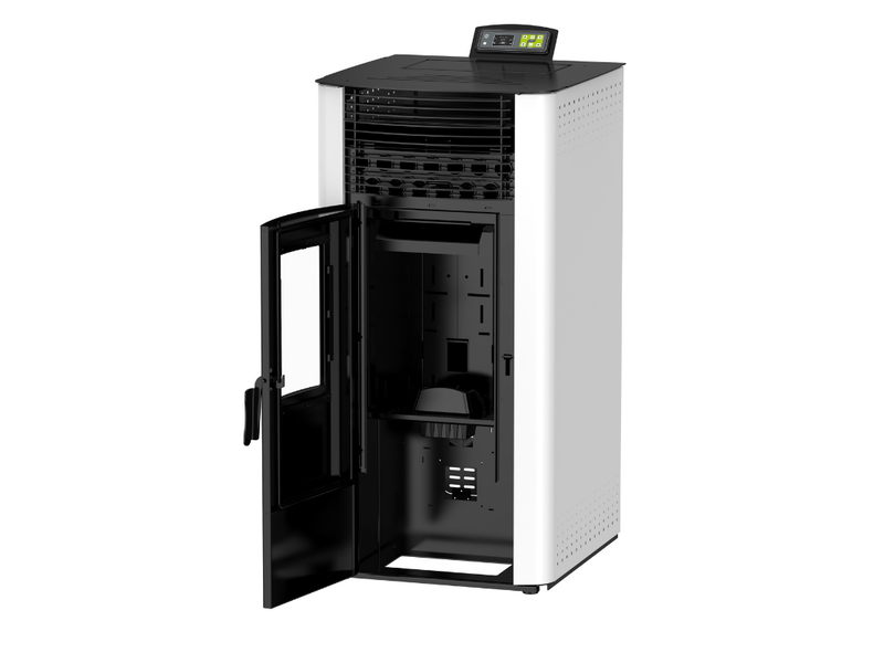  Poêle à granulés étanche emma 15 kw + télécommande - blanc  - Conforama C