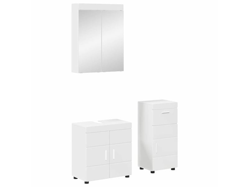 Ensemble de mobilier de salle de bain tulum 3 pièces blanc cf64724 - Conforama B