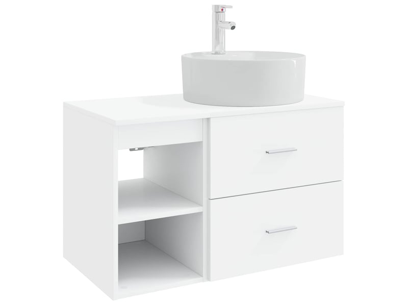  Ensemble de mobilier de salle de bain 2 pcs blanc shl973  - Conforama A