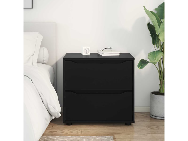  Armoire de rangement, commode de rangement 60 x 48 x 57 cm bois d'ingénierie noir  - Conforama D