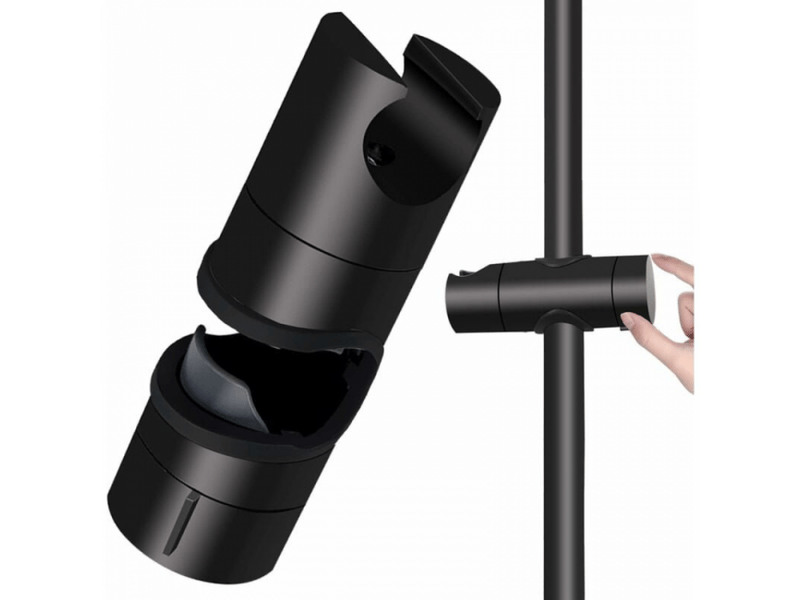 Support de douche pour tringle de douche de 18 à 25 mm, en abs solide, support de pomme de douche épais et amélioré, noir mat - Conforama A
