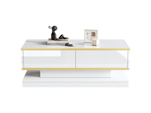 Table basse rectangulaire coloris blanc <strong></strong> <strong></strong> - 50 cmx100 cm