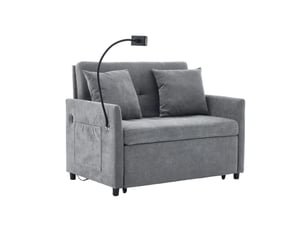 Canapé droit convertible <strong>MODENVIE</strong> <strong></strong> 1 place Polyester gris