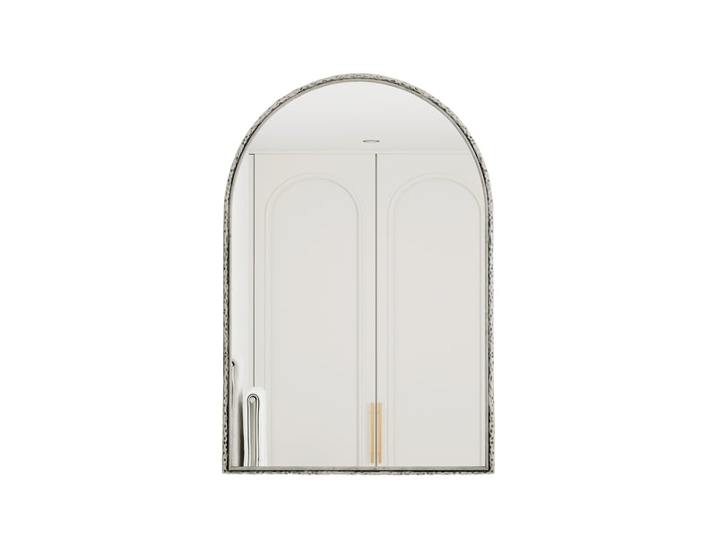  Miroir mural forme arche en verre et fer argenté 61 x 91 cm W2552P246664 - Conforama B