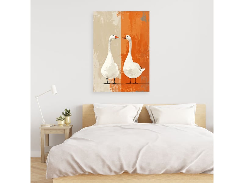 Tableau moderne, deux oies blanches 60x90 1334481122 - Conforama B