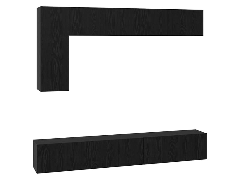  Ensemble meuble tv - banc tv - meuble de rangement 6 pcs chêne noir bois d'ingénierie  - Conforama A