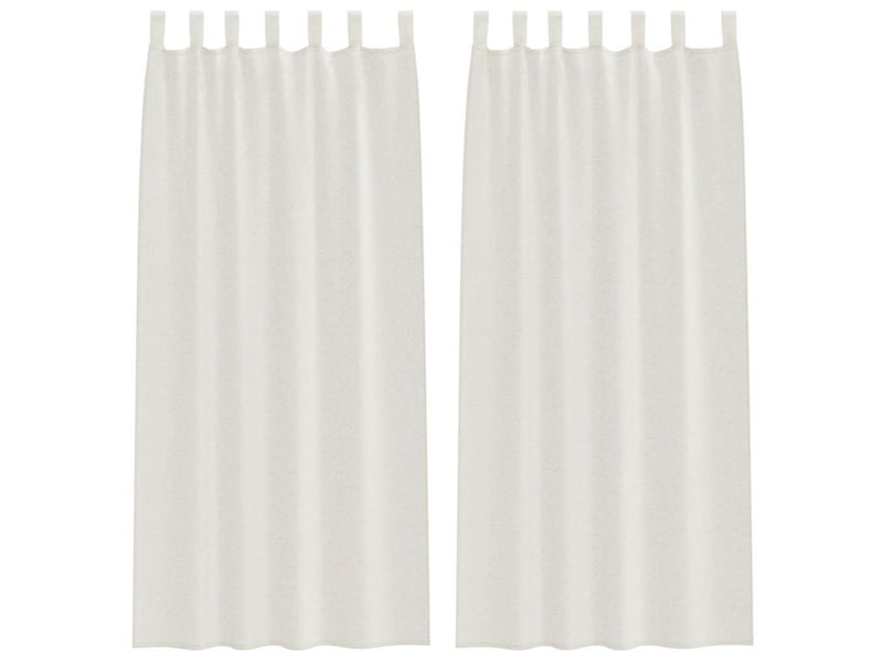 Lot de 2 rideaux en voile, voilage crème 225 x 140 cm polyester cf43898 - Conforama A
