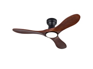 Ventilateur de plafond 42 pouces avec éclairage et télécommande – noir et noyer foncé – 6 vitesses