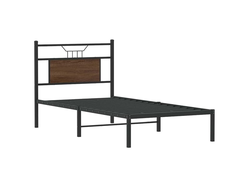  Lit simple- lit adulte -  cadre de lit sans matelas chêne marron 80x200cm bois ingénierie  - Conforama B