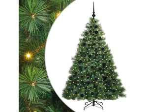 Sapin de noël artificiel, arbre de noël avec 300 led vert 180 cm pe et pvc shl1820
